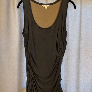 M EUC dark grey rouched CAbi tunic